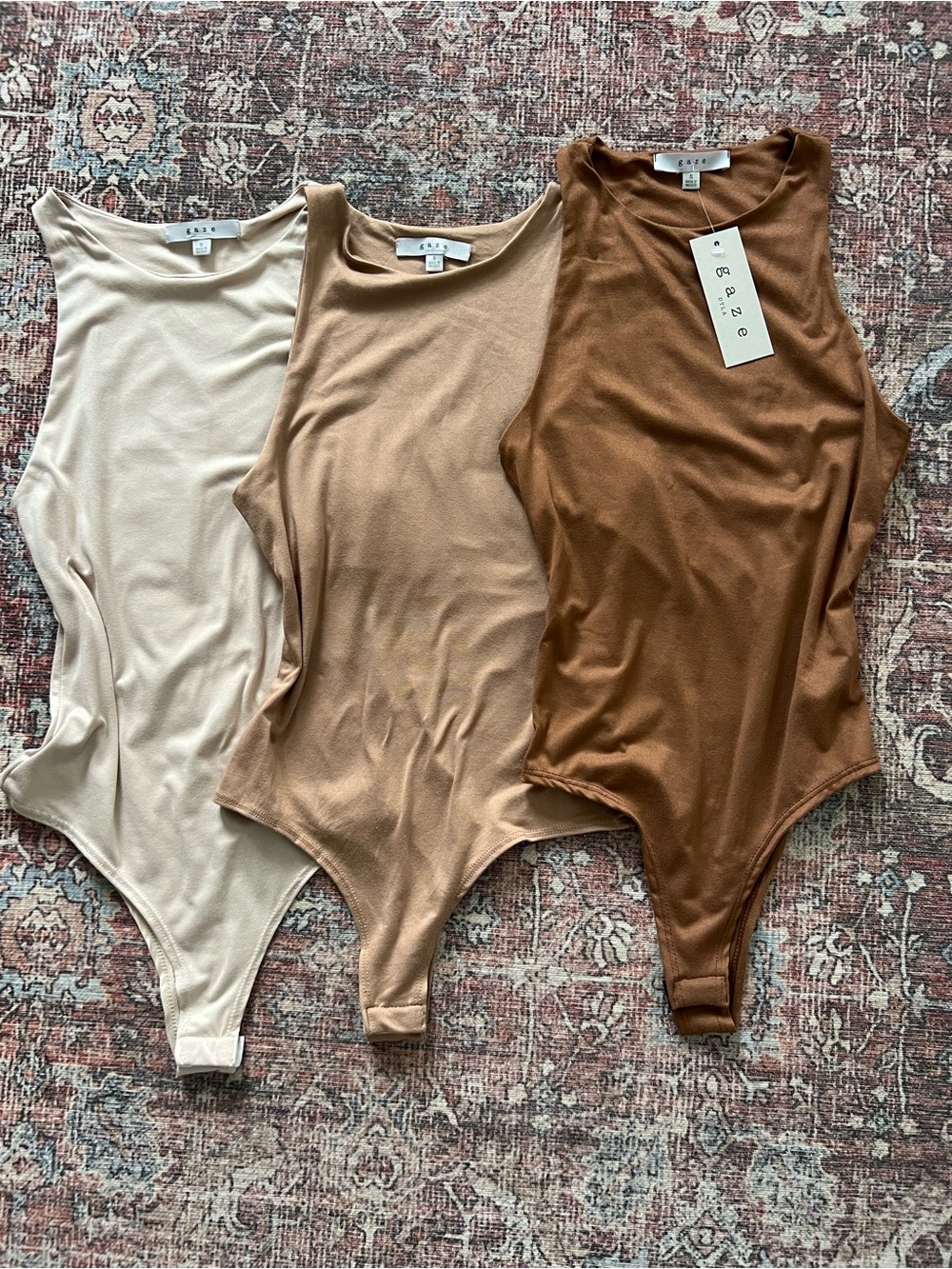 Neutral Buttery Soft Tank Bodysuit - Cream, Beige, Brown